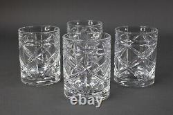 Ralph Lauren Cut Crystal Brogan Double Old Fashioned Whiskey Glasses Set Of 4