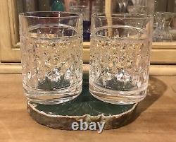 Ralph Lauren Diamond Aston Crystal Double Old Fashioned Whisky Rock Glass 4 1/8