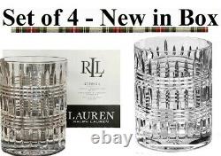 Ralph Lauren Ettrick Crystal Double Old Fashioned Glasses 4 set DOF polo Germany