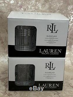 Ralph Lauren GLENPLAID Double Old Fashioned Glasses 11.8 oz. Set of (8) NEW