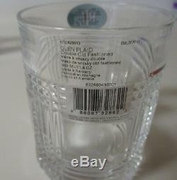 Ralph Lauren Glen Plaid 8 DOF Doubled Old Fashioned Clear Crystal Glasses NWT