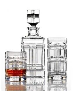 Ralph Lauren Glen Plaid Crystal Double Old Fashioned Glasses Set of 4 DOF New