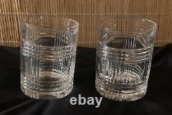 Ralph Lauren Glen Plaid Double Old Fashioned Crystal Glasses New Set of 2