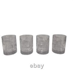 Ralph Lauren Glenplaid Double Old Fashioned Glasses Set of 4 Crystal Barware