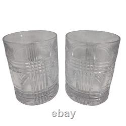 Ralph Lauren Glenplaid Double Old Fashioned Glasses Set of 4 Crystal Barware
