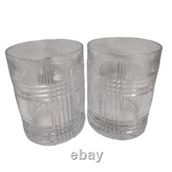 Ralph Lauren Glenplaid Double Old Fashioned Glasses Set of 4 Crystal Barware