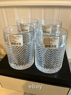 Ralph Lauren HERRINGBONE DOUBLE OLD FASHIONED GLASSES SET OF 4 8 oz BNWT