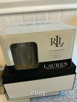 Ralph Lauren HERRINGBONE DOUBLE OLD FASHIONED Glasses Set of 4 BNWT