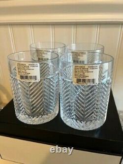 Ralph Lauren HERRINGBONE DOUBLE OLD FASHIONED Glasses Set of 4 BNWT