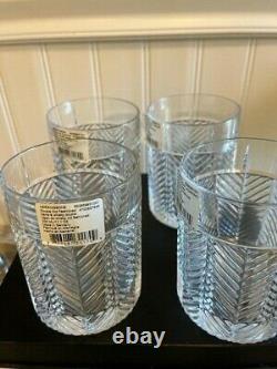 Ralph Lauren HERRINGBONE DOUBLE OLD FASHIONED Glasses Set of 4 BNWT