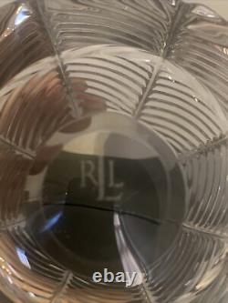 Ralph Lauren HERRINGBONE SET OF 4 DOUBLE OLD FASHIONED CRYSTAL GLASSES NIB