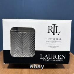 Ralph Lauren Herringbone Double Old Fashioned Glass Set Of 4 NEW