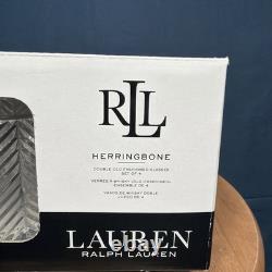 Ralph Lauren Herringbone Double Old Fashioned Glass Set Of 4 NEW