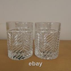 Ralph Lauren Herringbone Glasses Double Old Fashion Crystal Set of 4 New Signed