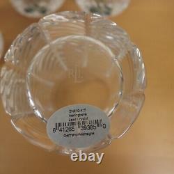 Ralph Lauren Herringbone Glasses Double Old Fashion Crystal Set of 4 New Signed