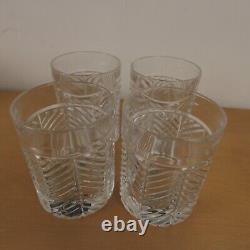 Ralph Lauren Herringbone Glasses Double Old Fashion Crystal Set of 4 New Signed