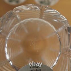 Ralph Lauren Herringbone Glasses Double Old Fashion Crystal Set of 4 New Signed