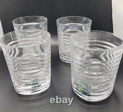Ralph Lauren Lead Crystal Mercer 10 Oz Double Old Fashioned Glasses Set of 4 New