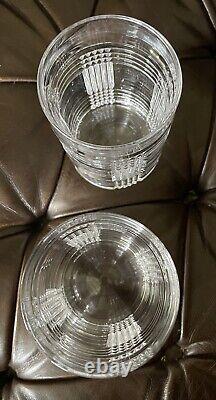 Ralph Lauren RLL Crystal GLEN PLAID Double Old Fashioned Whiskey Glass Set Of 2