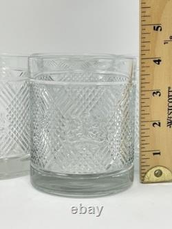 Ralph Lauren Safari Plaid Crest Double Old Fashioned Rocks Glasses Set Of 4