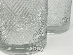 Ralph Lauren Safari Plaid Crest Double Old Fashioned Rocks Glasses Set Of 4