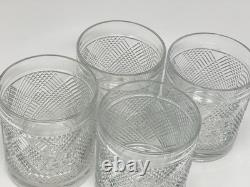 Ralph Lauren Safari Plaid Crest Double Old Fashioned Rocks Glasses Set Of 4