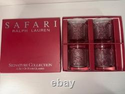 Ralph Lauren Safari Signature Collection Set of 4 Double Old Fashioned Glasses