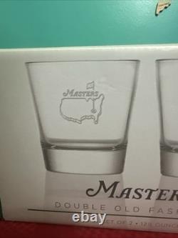 Rare! 2025 Masters Augusta National Double Old Fashioned Glasses Set of 2. NIB