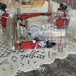 Rare Georges Briard Uncle Mistletoe Double Old Fashioned Whiskey Glasses Set 4