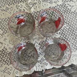 Rare Georges Briard Uncle Mistletoe Double Old Fashioned Whiskey Glasses Set 4