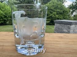 Rare Glasstudio Borowski Hand-Engraved Double Old Fashioned Glasses Set of 6