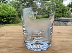 Rare Glasstudio Borowski Hand-Engraved Double Old Fashioned Glasses Set of 6