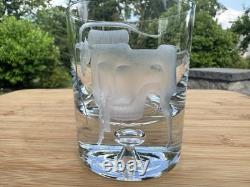 Rare Glasstudio Borowski Hand-Engraved Double Old Fashioned Glasses Set of 6
