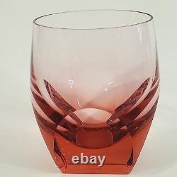 Rare Moser Bar Highball 11.2 Oz Rosalin Double Old Fashioned Whiskey Glass Red