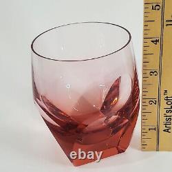 Rare Moser Bar Highball 11.2 Oz Rosalin Double Old Fashioned Whiskey Glass Red