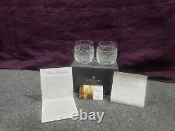 Rare Pair Waterford Crystal Seahorse Double Old Fashioned Glasses In Box