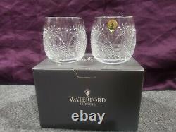 Rare Pair Waterford Crystal Seahorse Double Old Fashioned Glasses In Box