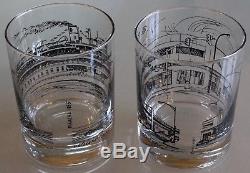 Rare Set of 6 AM&A's Buffalo, New York Double Old Fashioned Bar Glasses 1983-89