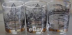 Rare Set of 6 AM&A's Buffalo, New York Double Old Fashioned Bar Glasses 1983-89