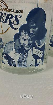 Rear 1980 world champions los Angeles Lakers double old fashioned glass tumbler