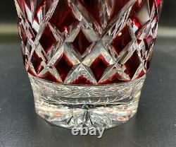 Red Cut to Clear Double Old Fashioned Glasses Set of 5 Will Work withLismore