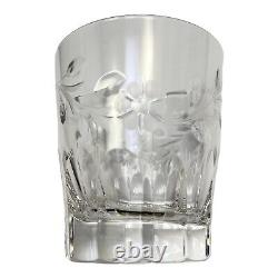 Rogaska Double Old Fashioned Whiskey Glass Country Garden Panels Floral Cuts 6Pc