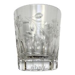 Rogaska Double Old Fashioned Whiskey Glass Country Garden Panels Floral Cuts 6Pc
