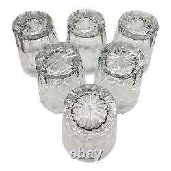 Rogaska Double Old Fashioned Whiskey Glass Country Garden Panels Floral Cuts 6Pc