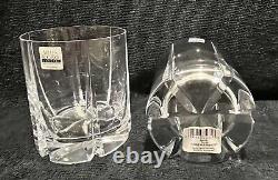 Rogaska Tulipe Double Old Fashioned Crystal Glasses Set Of 2 Unused Rare with Tags