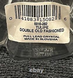 Rogaska Tulipe Double Old Fashioned Crystal Glasses Set Of 2 Unused Rare with Tags