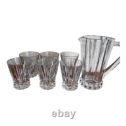 Rosenthal Germany Clear Lead Crystal Pitcher And 6 Double Old Fashioned Glasses