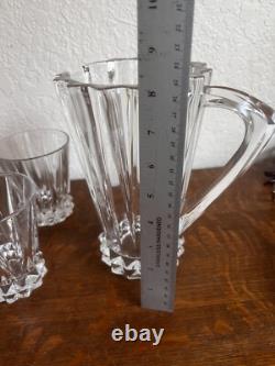Rosenthal Germany Clear Lead Crystal Pitcher And 6 Double Old Fashioned Glasses