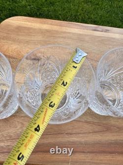 Royal DOULTON Crystal Heritage Cut Double Old Fashioned Glass 4-1/4 Signed4pc