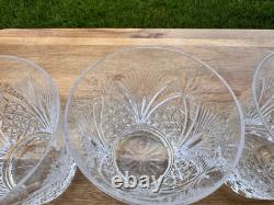 Royal DOULTON Crystal Heritage Cut Double Old Fashioned Glass 4-1/4 Signed4pc